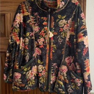 Johnny Was JOAN Reversible Jacket  Cozy Zip-Up PXL